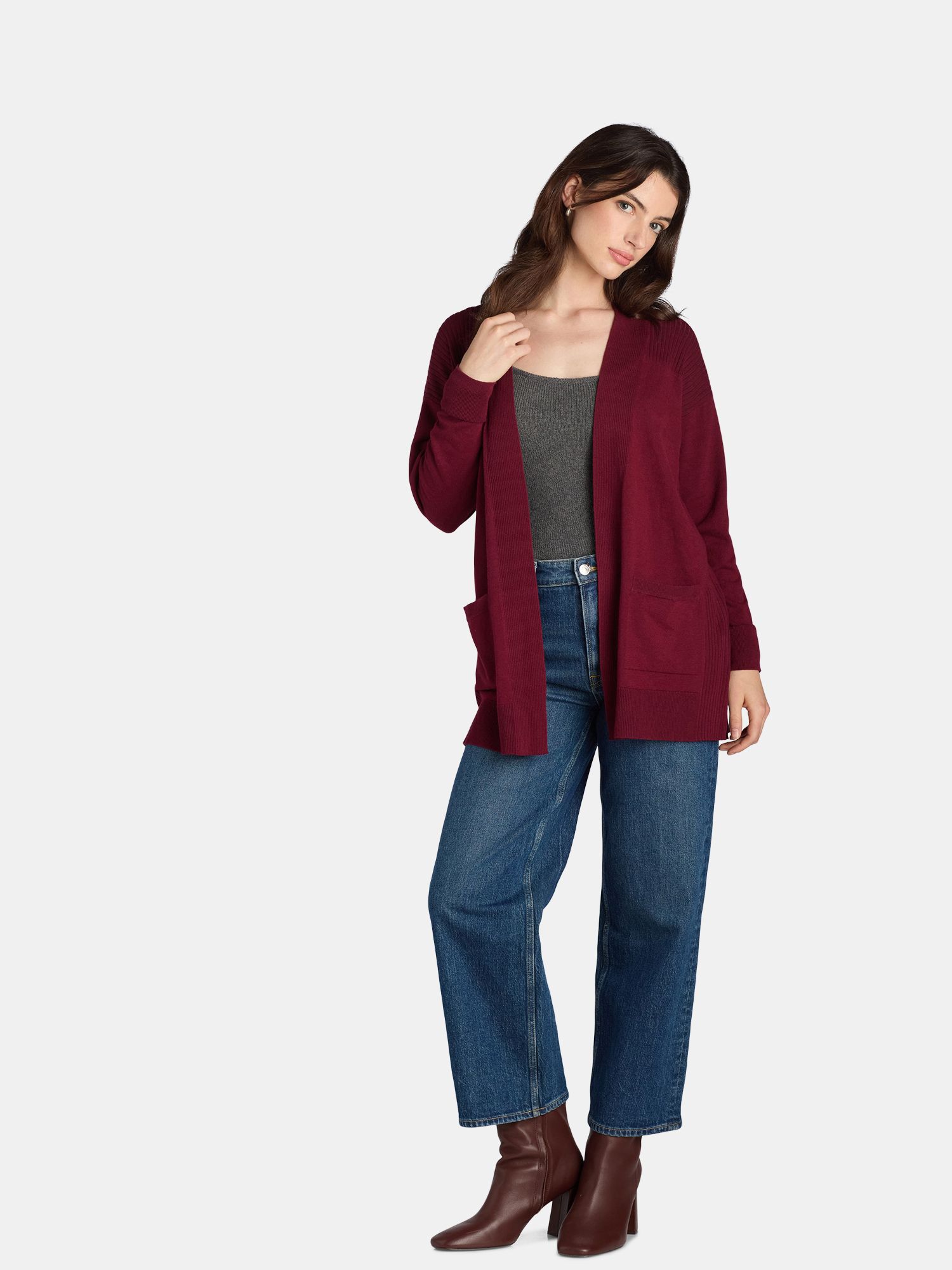 Time and Tru Women's Open Front Cardigan Sweater, Lightweight, Sizes XS-XXXL - Walmart.com | Walmart (US)