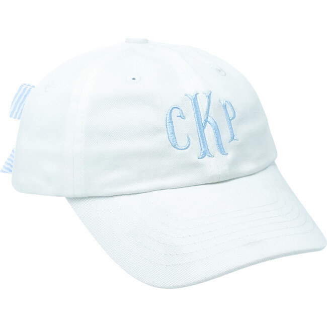 Customizable Bow Baseball Hat, White | Maisonette