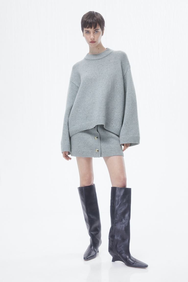 Cashmere-blend Sweater | Grey Sweater Sweaters | Cashmere Sweater | HM Sweater Outfit | Spring 2023 | H&M (US + CA)