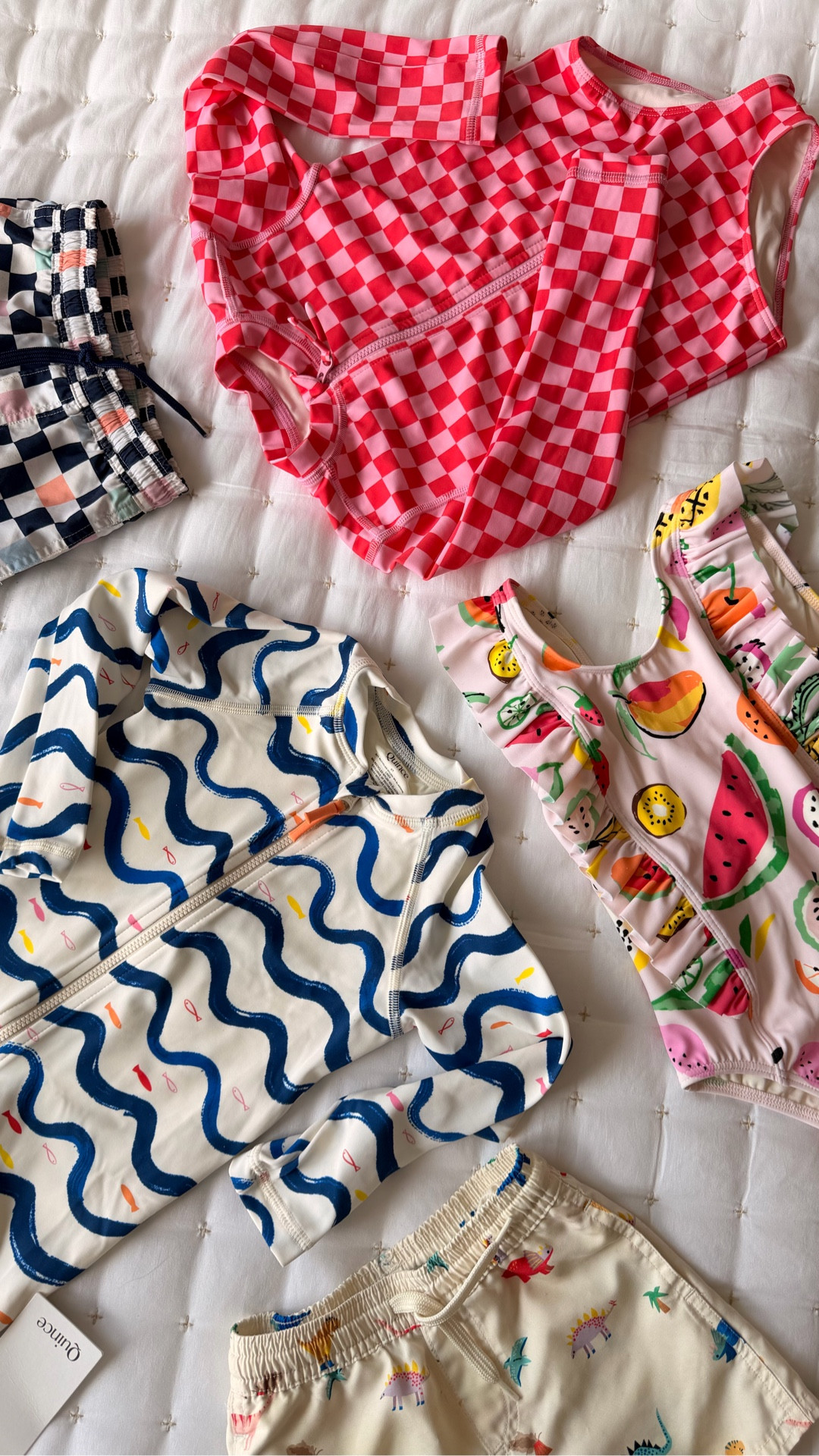 Summer restock ☀️ grabbed more kids swimsuits from Quince because they’re THAT good — cutest designs, amazing quality, and only $19–$24 🤍 #swim #summer #swimsuits 

#LTKBaby #LTKKids #LTKTravel
