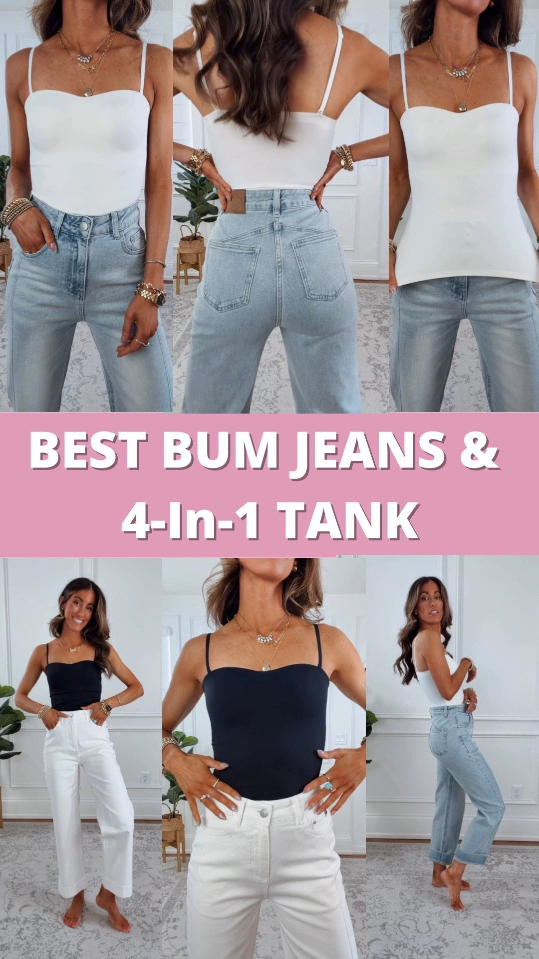 Best Bum Stretchy Jeans & 4-in-2 Tank (combines a tube top, bra, cami and shapewear all in one!). I’m wearing a size small tank snd 0 jeans. Jeans fit slightly big at waist (size down if in-between sizes). Jeans are cuffable to tailor to your height. 

#LTKootd #LTKdayinmylife #LTKgrwm