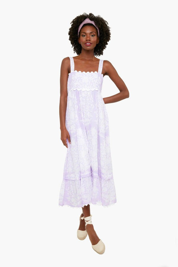 Sash Bow Back Midi Dress In Palladio Print | Tuckernuck (US)