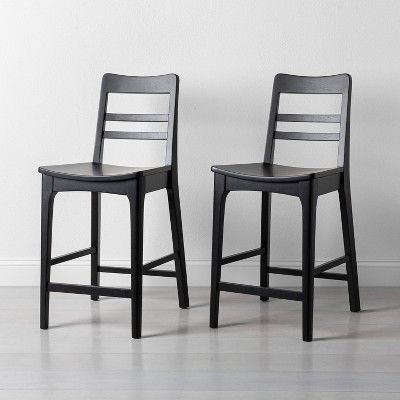 2pk Wood Ladder Back Counter Stool - Hearth & Hand™ with Magnolia | Target