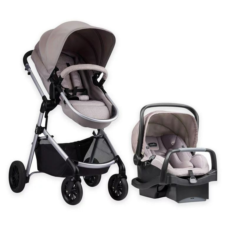 Evenflo Pivot Modular Travel System with SafeMax Rear-Facing Infant Car Seat (Sandstone Beige) | Walmart (US)