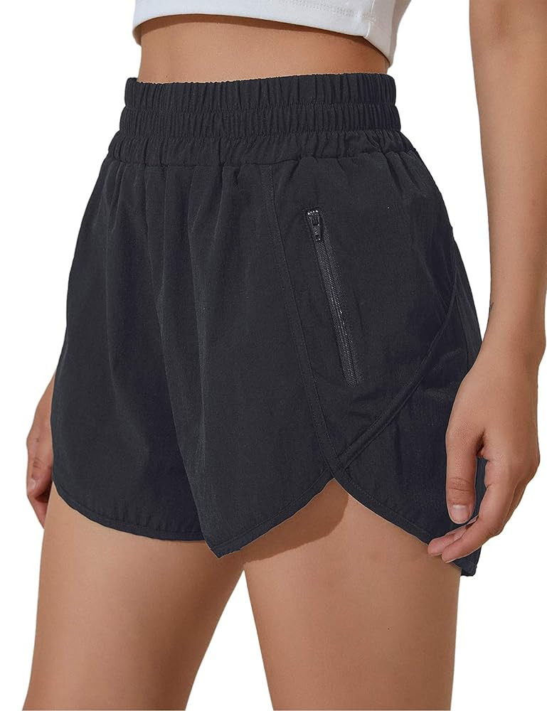 BMJL Women's Running Shorts Elastic High Waisted with Pockets, 2.5" Sporty Workout Quick Dry Athl... | Amazon (US)