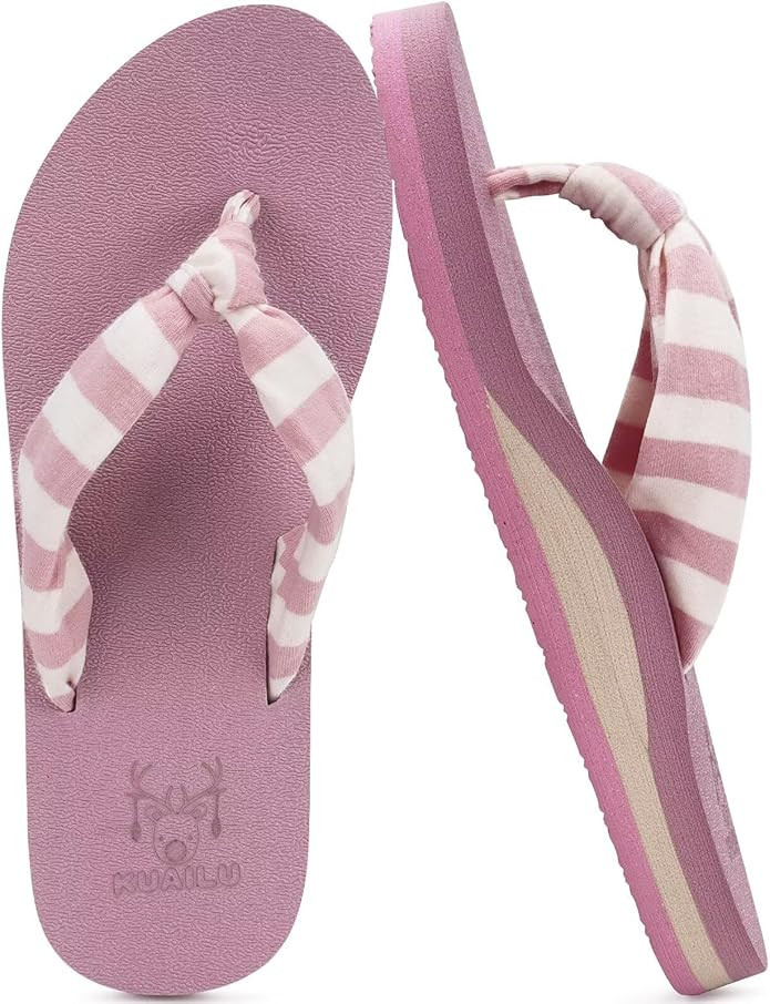 KuaiLu Flip Flops for Women with Arch Support Yoga Mat Comfortable Summer Beach Walking Thong Cus... | Amazon (US)