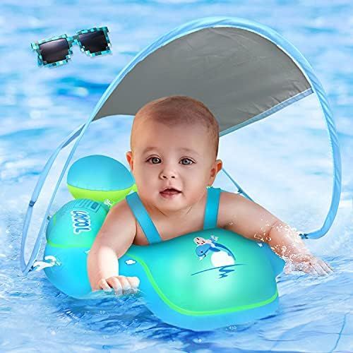 LAYCOL Baby Swimming Float with Sun Canopy Over UPF50+ ， Baby Floats for Pool Add Tail Never Fl... | Amazon (US)