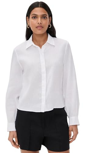 Theory Women's Curve Sleeve Shirt, White, L | Amazon (US)