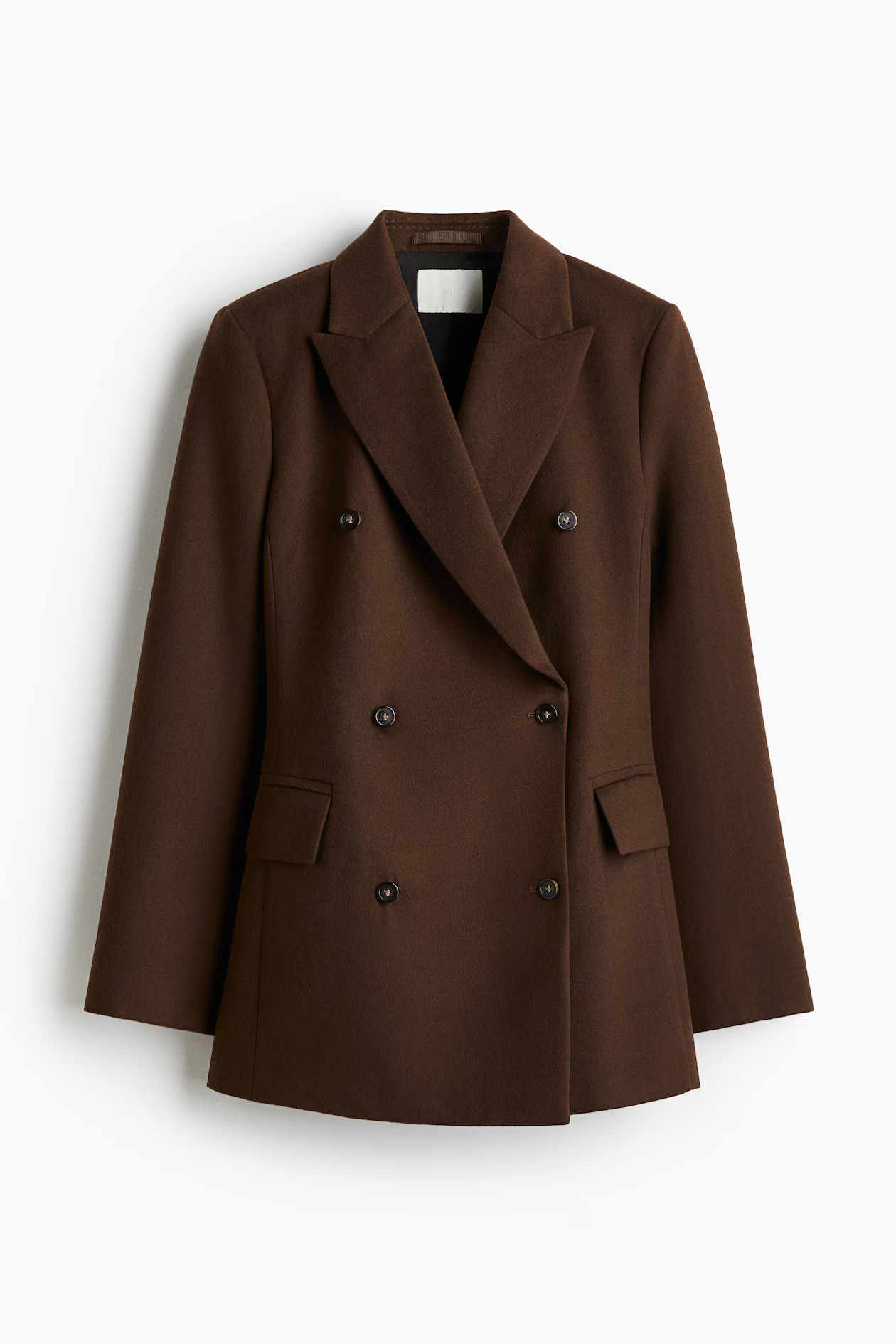 Double-breasted blazer - Dark brown - Ladies | H&M GB | H&M (UK, MY, IN, SG, PH, TW, HK)