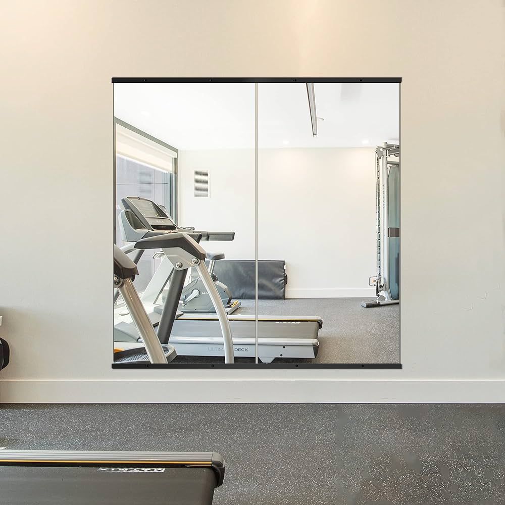 Delma Home Gym Mirror, Large Full Body Mirror for Yoga, 48''x24''x2PCS, Glass Frameless Mirror fo... | Amazon (US)