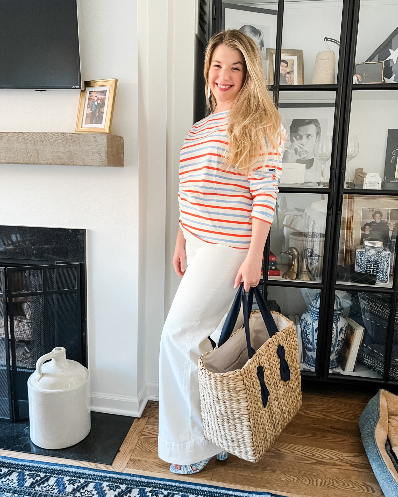 So excited that @jcrew has @saintjames tees again! I think I own every single one over the last 10 years or whenever the collab started! This years colors do not disappoint and the fabric is amazing! 

I have spoken the praises of these jeans before, but after having a baby in January, I can attest that they hold you in! Lol! 

#LTKshoecrush #LTKstyletip #LTKFind