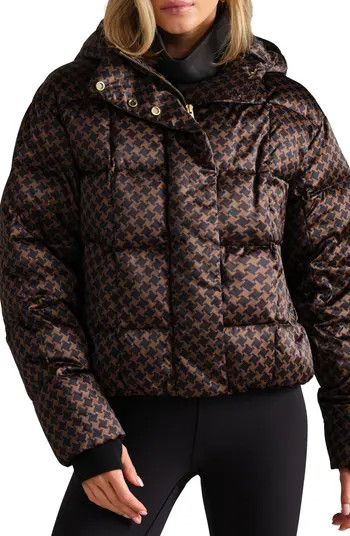 Rhone Powder Puffer Water Repellent Houndstooth Check 650 Fill Power Down Jacket | Nordstrom | Nordstrom