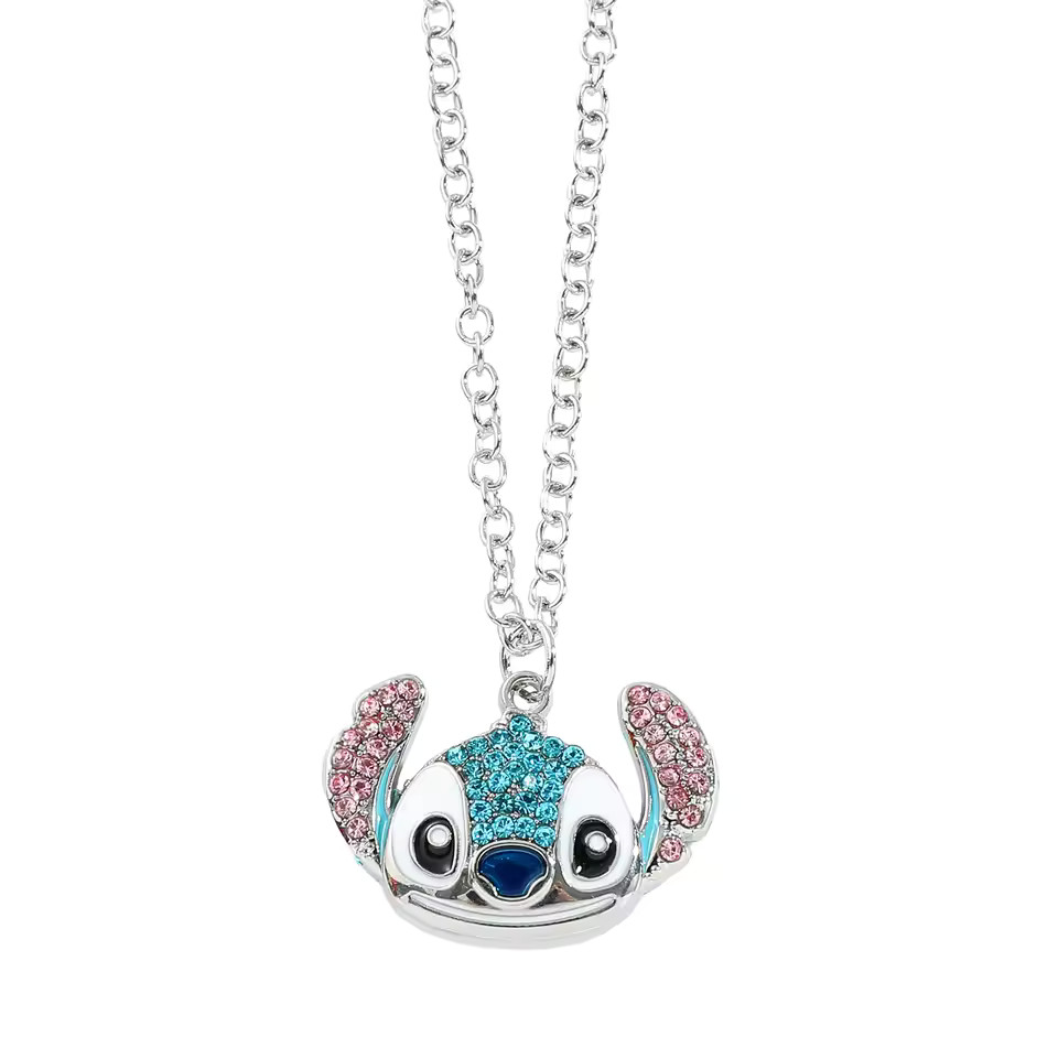 Disney-Stitch Cartoon Necklace, Cute Jewelry, Personality Pendant, Sweater Chain, Filled Rhinesto... | AliExpress (US)