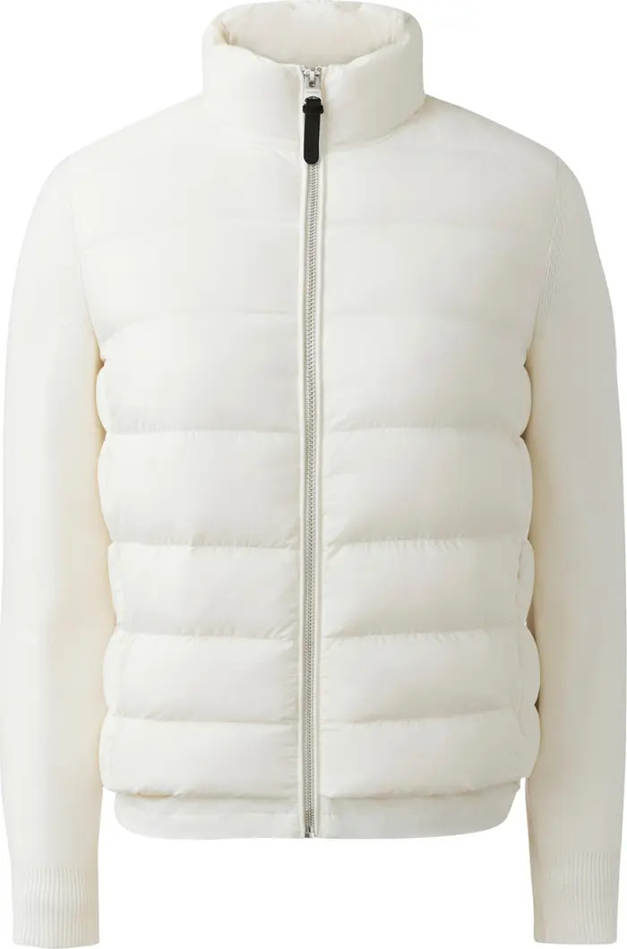 Mackage Oceane Knit Sleeve 800 Fill Power Down Puffer Jacket | Nordstrom | Nordstrom