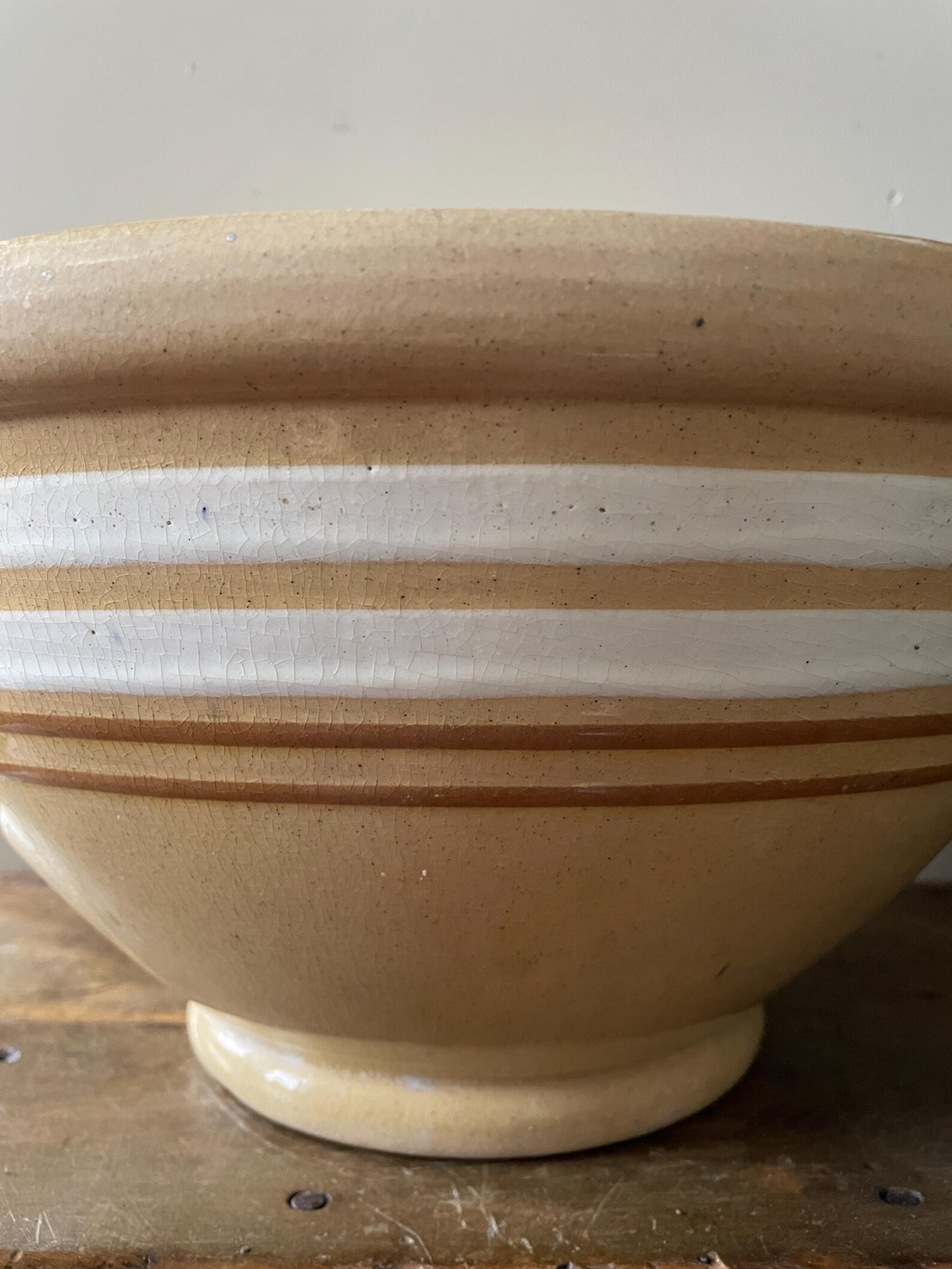 Large Antique Yellow Ware Bowl Banded - Etsy | Etsy (US)