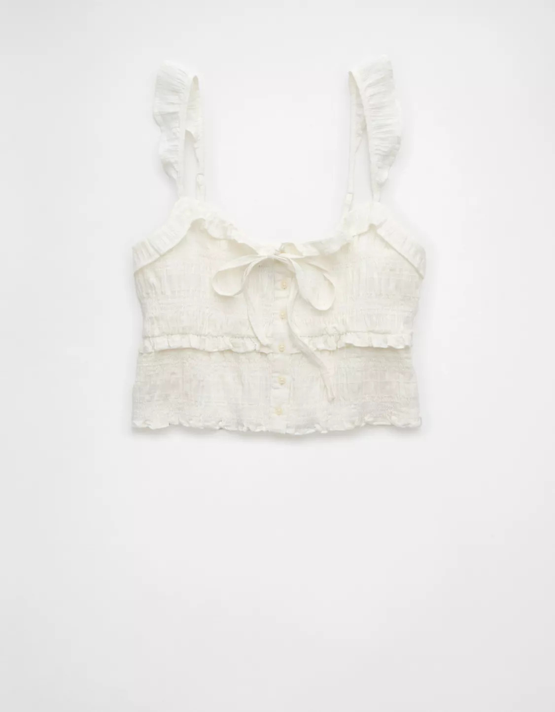 AE Smocked Ruffle Tank Top | American Eagle Outfitters (US & CA)