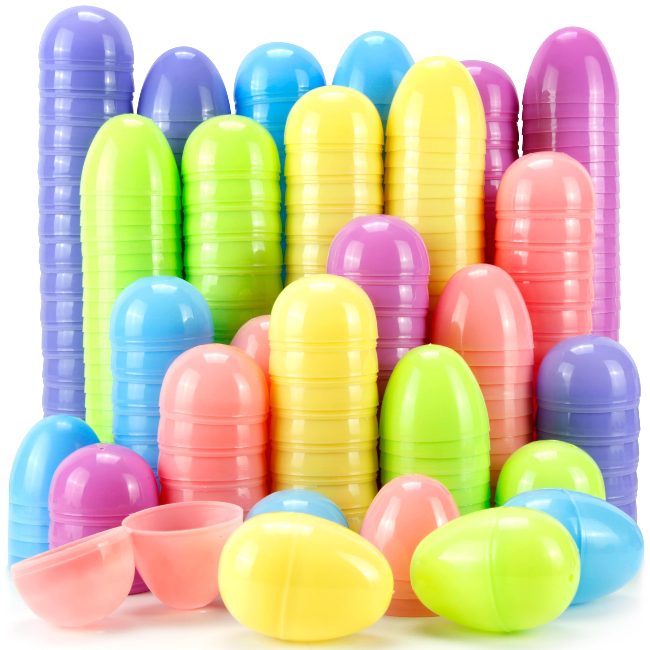 60Pcs Easter Eggs, 2.3" Fillable Pastel Colors Plastic Easter Eggs Empty for Easter Hunt, Easter ... | Amazon (US)