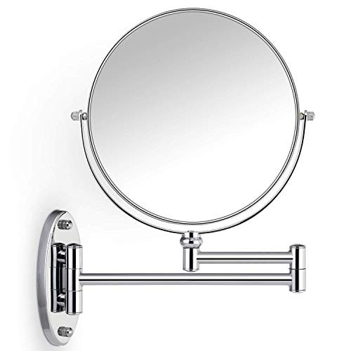Miusco Wall Mounted Makeup Mirror, Premium 10X Magnifying 8'' Two-Sided Bathroom Vanity Mirror, E... | Amazon (US)