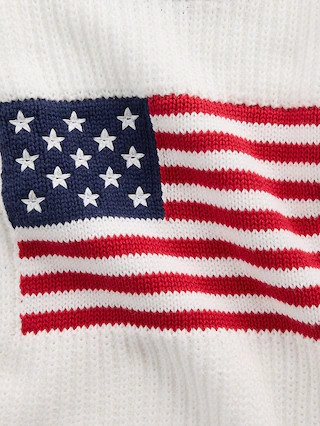 100% Cotton Oversized Americana Crop Sweater | Gap (US)