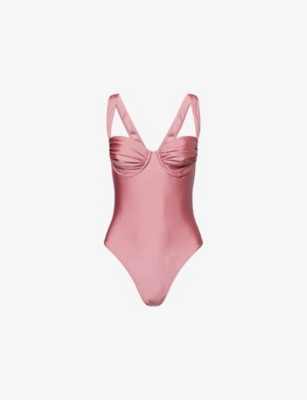 Arlo Pleated Balconette Swimsuit | Selfridges