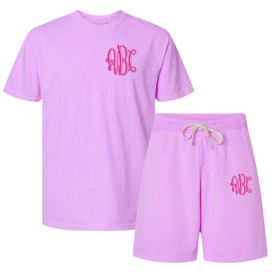Monogrammed Comfort Colors T-Shirt & Shorts Set | United Monograms