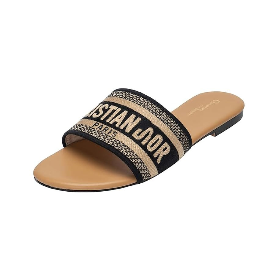 Slipper Sandals for Women's Canvas Thick Sole Slipper Sandals Comfortable Open Toe Summer Beach S... | Amazon (US)