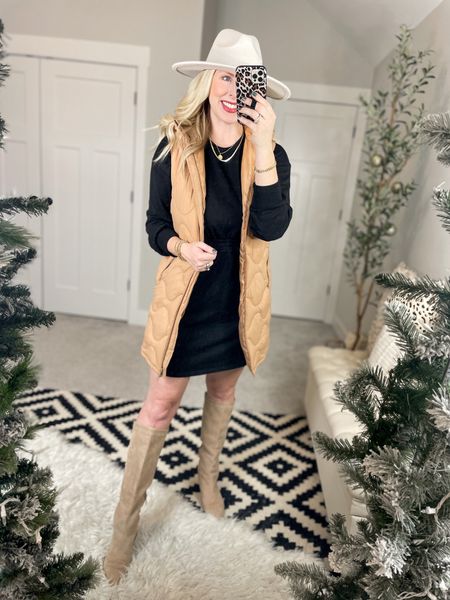 Weekend Walmart wins try on
Sweater dress- medium 
Vest- small 

#LTKstyletip #LTKSeasonal #LTKunder50