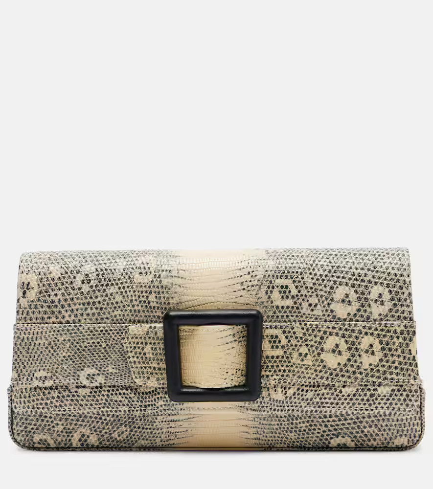 Manolo Blahnik Maygot snake-effect leather clutch | Mytheresa (US/CA)