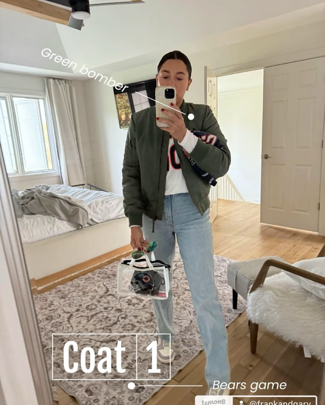 The jacket is the outfit 
Fall edition🍂
- green bomber
- long faux leather trench (runs big. xs , it’s a really good fit)
- super lightweight long trench ( runs big xs. Very alo 
- long reversible COLORFUL puffer in the winter 🫶
- staple barn coat / field jacket with wool lining 