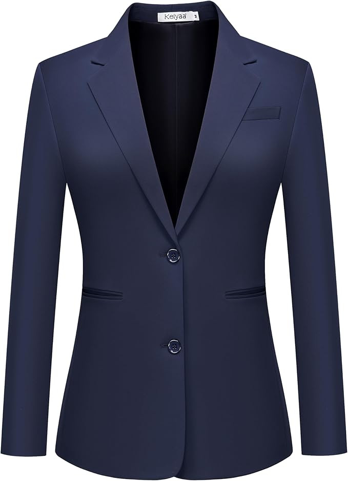 Women's Casual Blazer 2 Buttons Notch Lapel Open Front Long Sleeve Blazers Business Office Work S... | Amazon (US)