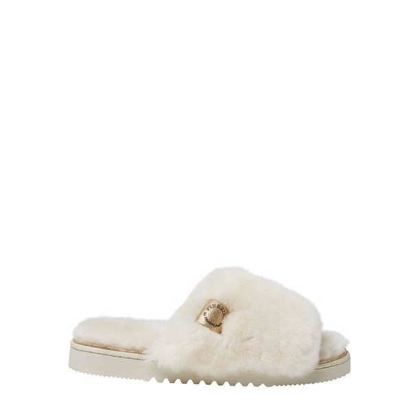 Fireside by Dearfoams Women's Shearling Slide with Metallic Slippers | Walmart (US)