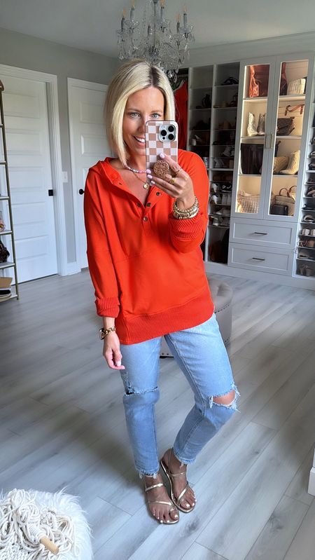 I love this light weight mixed media hoodie for spring!!!! So many good colors too!!!! Only $12.99!!!!
Hoodie size small
Jeans size 4
Sandals TTS

#LTKfindsunder100 #LTKstyletip #LTKfindsunder50