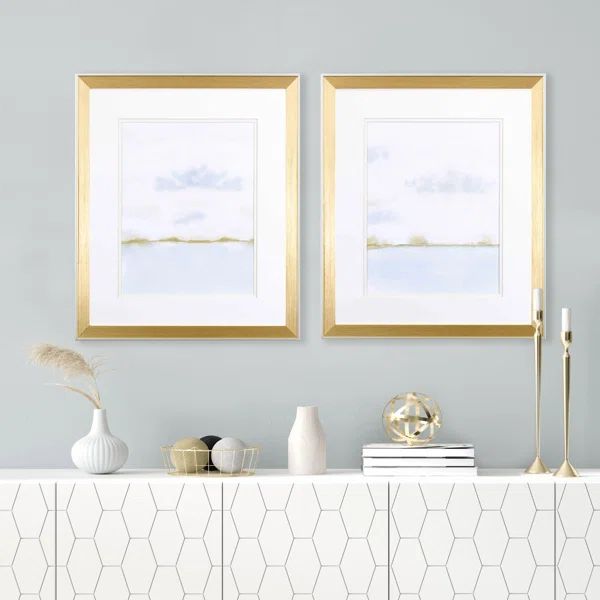 Placid Waters Framed On Paper 2 Pieces Painting | Wayfair North America
