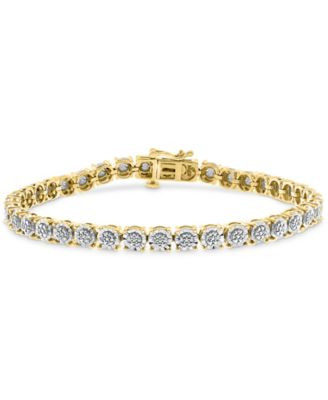 Effy Diamond Tennis Bracelet (1/4 ct. t.w.) in Gold over Sterling Silver - Silver | Macy's