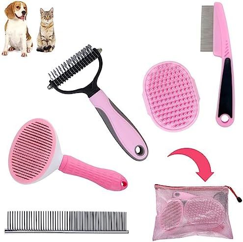 MASTER QUEEN Dog Brush for Grooming Kit 5PCS - Deshedding Dog Brush for Short Hair Dogs, Dog Hair... | Amazon (US)