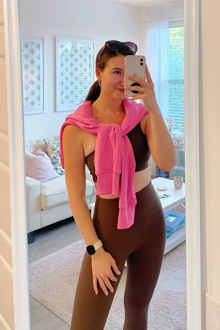 $50 Target brown workout set and Lululemon Scuba dupe!! 🤎🍂 Wearing shade “Espresso” in size XS bottoms (runs large) and S top (TTS). Obsessed with the pink shade of this pullover!!! Such a good transition to fall piece! 

#LTKfitness #LTKU #LTKSeasonal