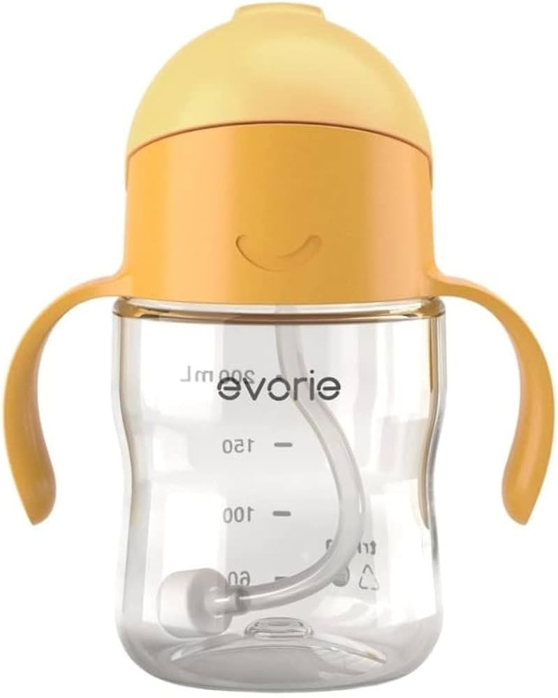 Evorie Tritan Weighted Straw Sippy Cup with Handles for Baby and Toddlers 6 months up, 7 Oz Leakp... | Amazon (US)