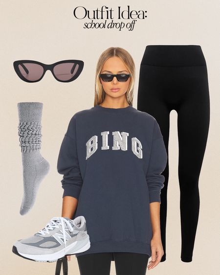 Outfit Idea: School drop off 

Anine Bing sweatshirt, aritzia leggings, new balance, comfy outfit 
