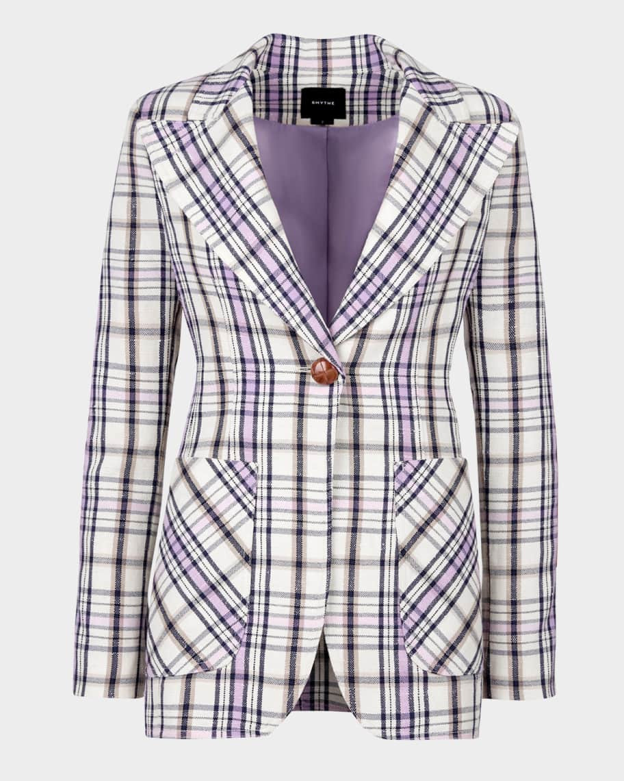 Smythe Plaid Patch Pocket Birkin Blazer | Neiman Marcus