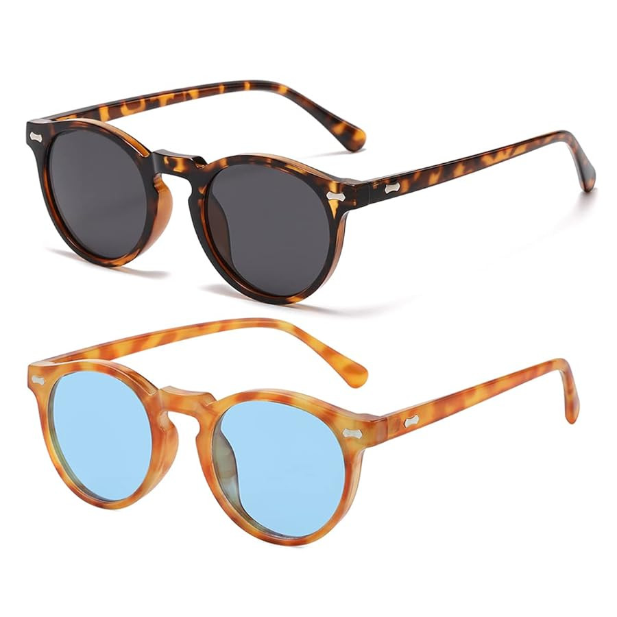 Gleyemor Vintage Polarized Sunglasses for Men Round Sunglasses UV400 Protection Retro Hand-crafte... | Amazon (US)