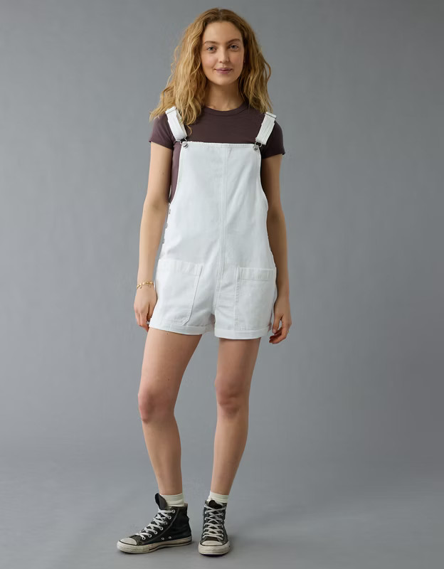 AE Easy Baggy Denim Short Overall | American Eagle Outfitters (US & CA)