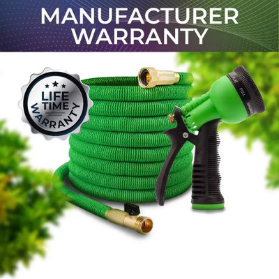ELJGET 75 100ft Expandable Flexible Garden Water Hose, HEAVY DUTY 4X Stronger Deluxe Hose, Green | Target