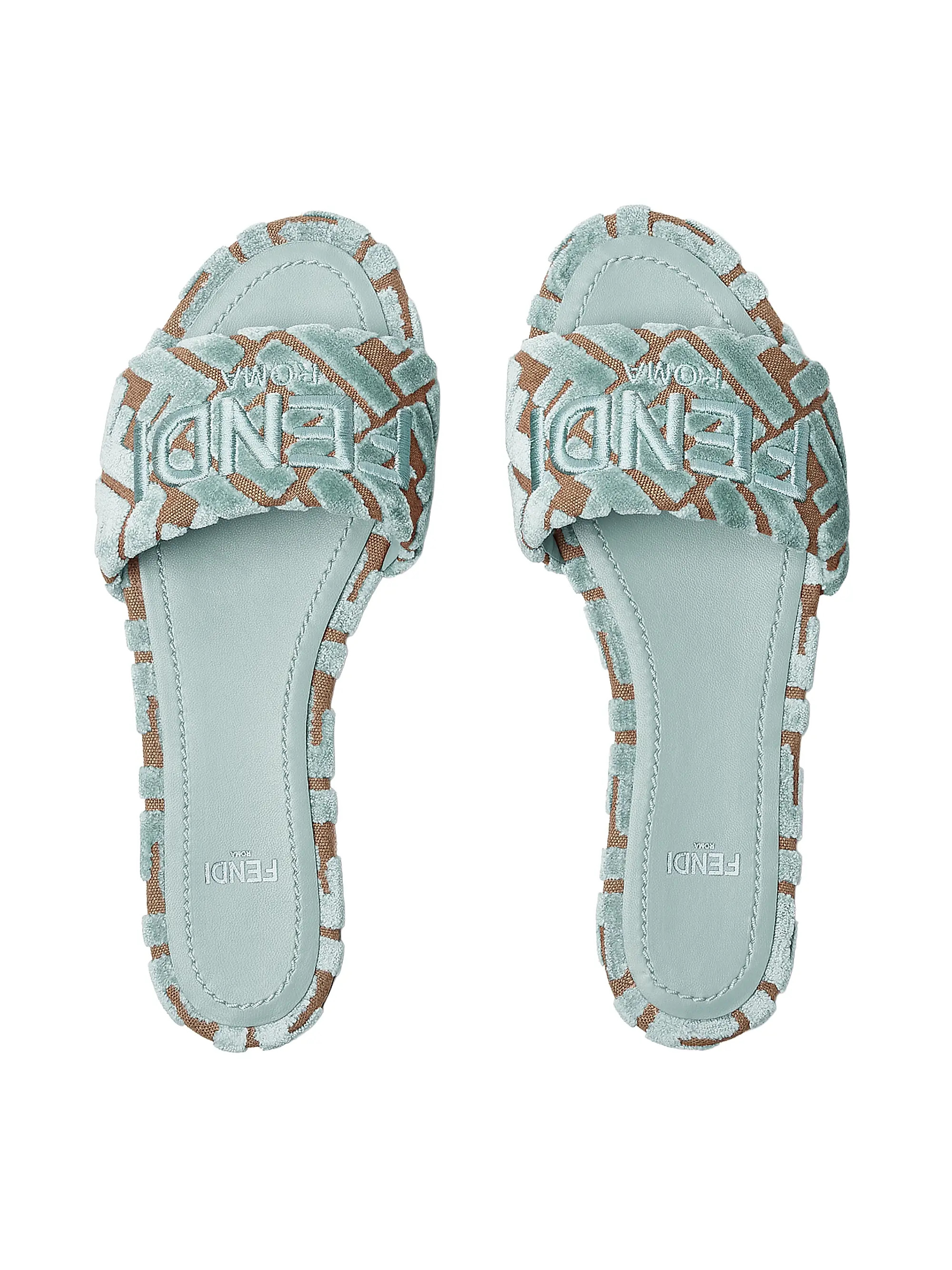 Sunshine Velvet Logo Flat Sandals | Saks Fifth Avenue