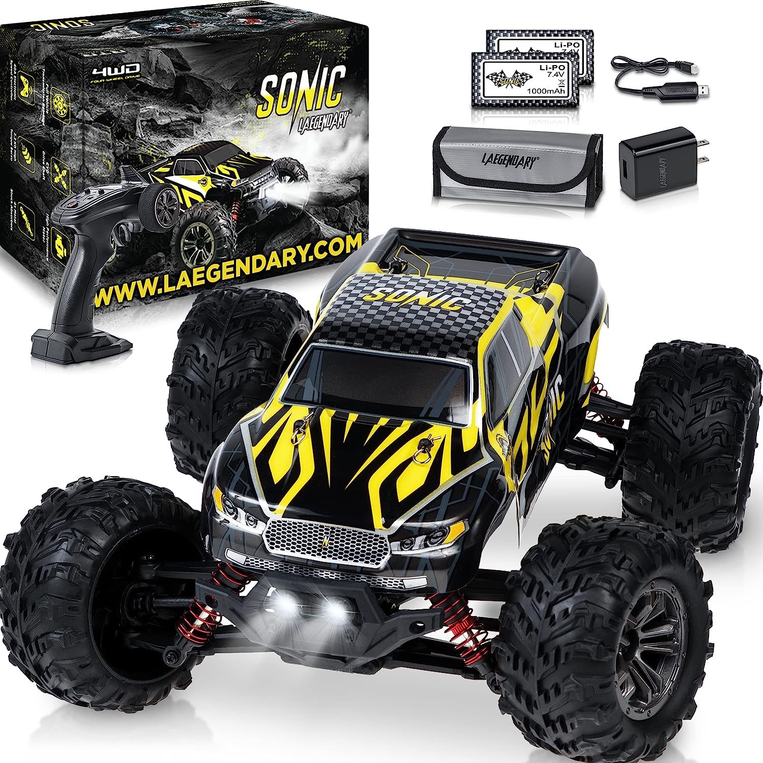 Amazon.com: LAEGENDARY Fast RC Cars for Adults and Kids - 4x4, Off-Road Remote Control Car - Batt... | Amazon (US)