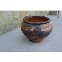 Very Old Antique Ancient Clay Vessel - Brown Pot Rustic Bowl Primitives Decor- Country Decor Housewares | Etsy (US)