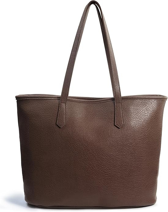 Zipper Tote Bag for Women Soft Vegan Leather Handbag for Work, Travel & Everyday Use | Amazon (US)