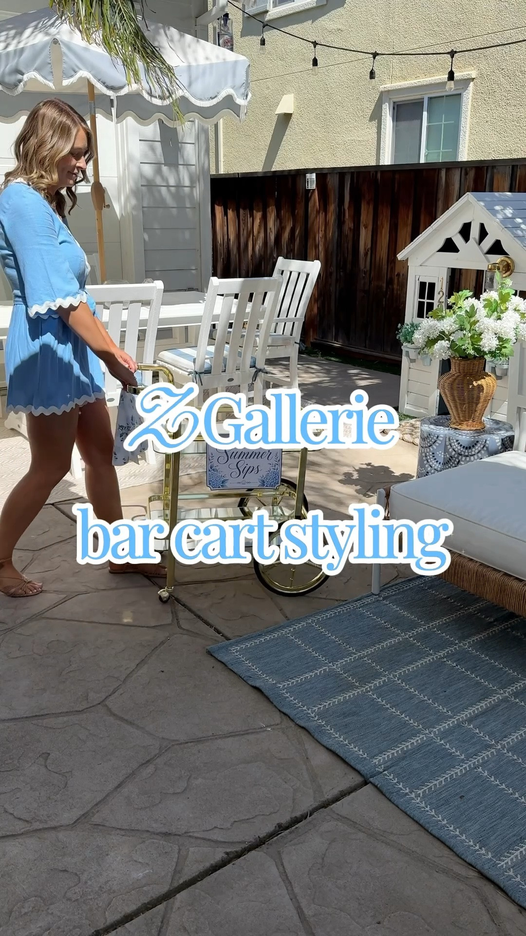 Summer entertaining, but make it effortless. ✨{ad}
I styled this gorgeous gold bar cart from @zgallerie with their gold bar cart, sculptural white vase, and the prettiest iridescent glassware for a soft summer sips moment. I love how the gold, blue, and glass details make even a simple non-alcoholic drink cart feel elevated and special.
Perfect for pool days, patio evenings, or just making your everyday spaces feel a little more beautiful.
Featuring my favorite summer styling pieces from @zgallerie.