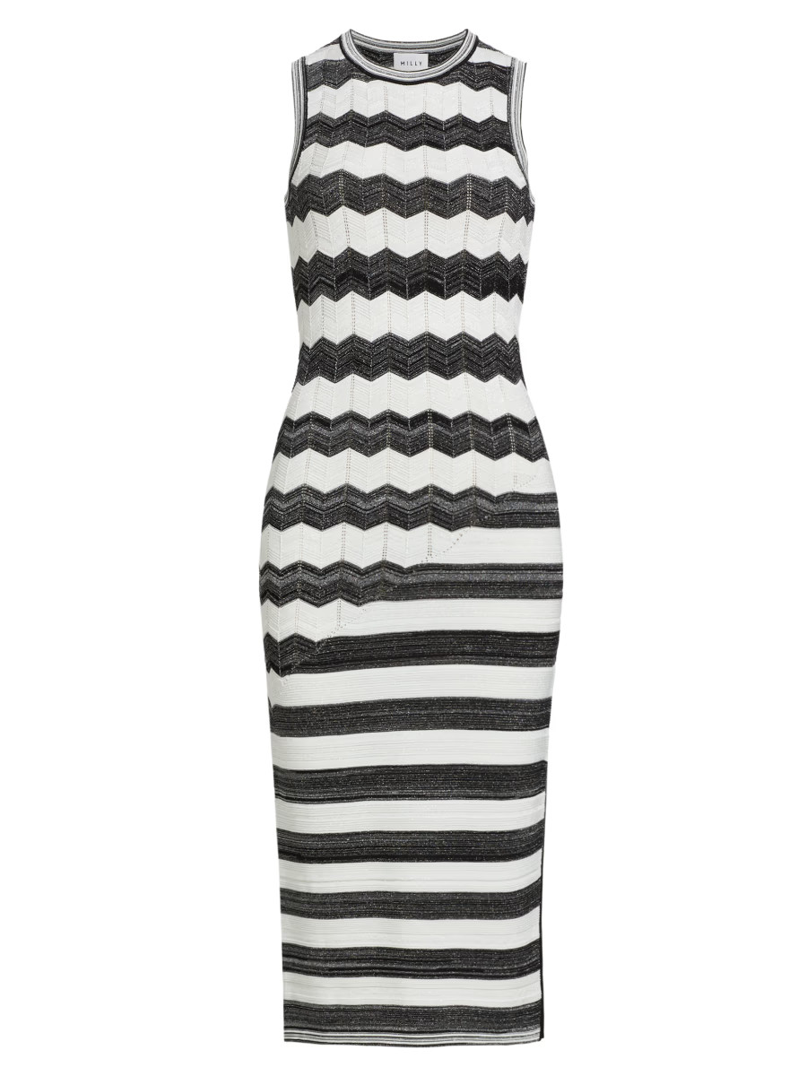 Asymmetric Zig-Zag Knit Midi-Dress | Saks Fifth Avenue