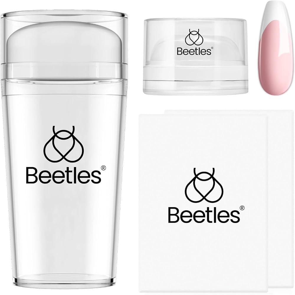 Beetles Nail Stamp, 4Pcs French Tip Tool Easy Manicure Nail Stamper Single Head Soft Silicone Lon... | Amazon (US)