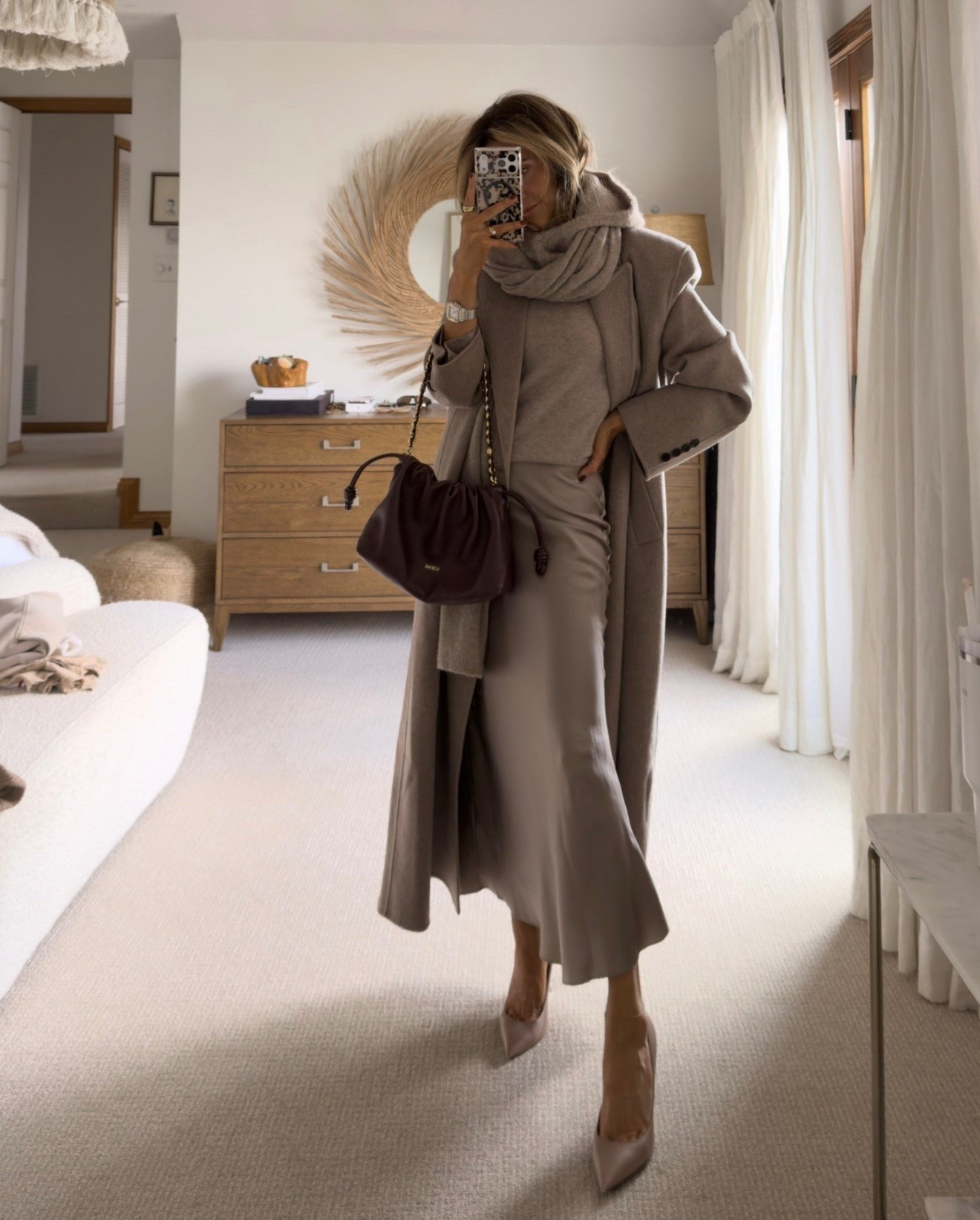 Silk skirt and cashmere layers - my coat is the one linked in cream (not available in this shade) size xs - fits oversized
Skirt and top xs

#LTKOver40 #LTKFindsUnder100 #LTKWorkwear